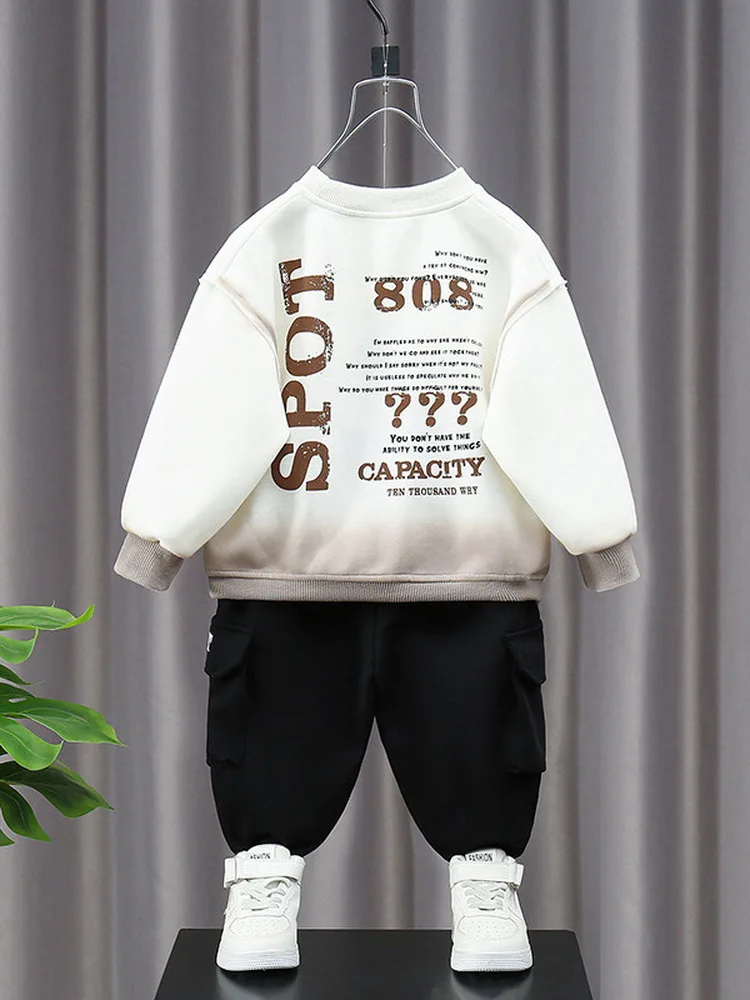 Brand New Toddler Autumn Suits Children Outfit Big Boy Fashion Sweatshirt+Pants 2pcs Set Boy Comfortable Sports Suit 2-10 Years