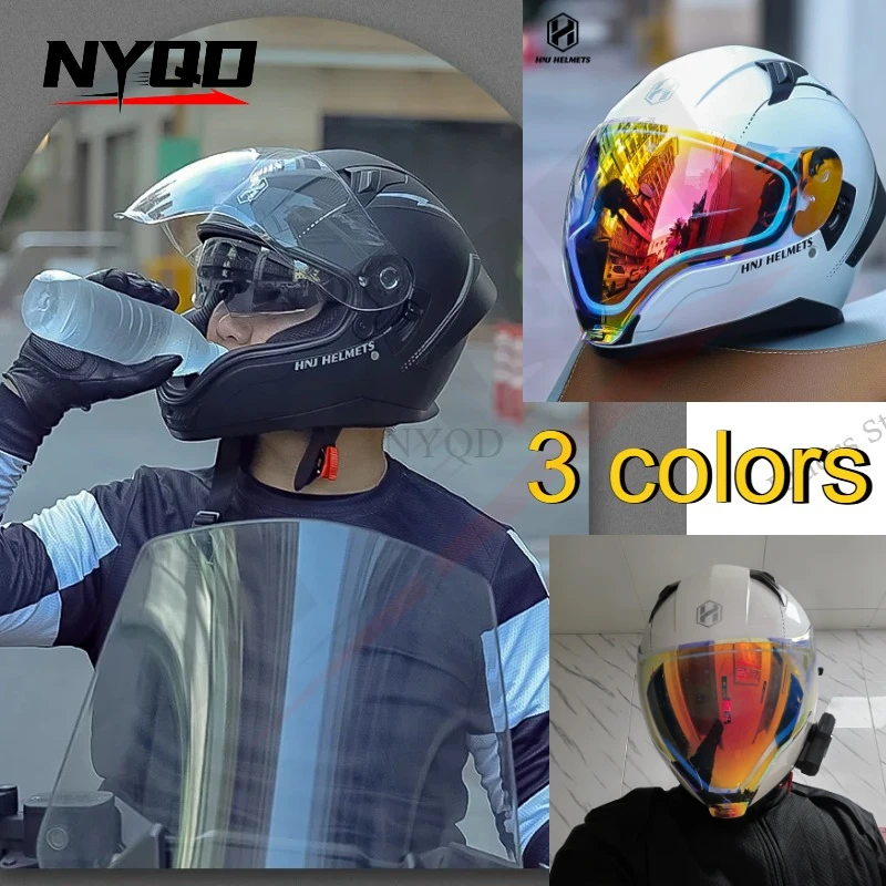

DOT Certified Full Face Helmet Flip Up Double Visor Sport Helmet Universal Breathable Anti Fog Scooter Helmet HNJ F988