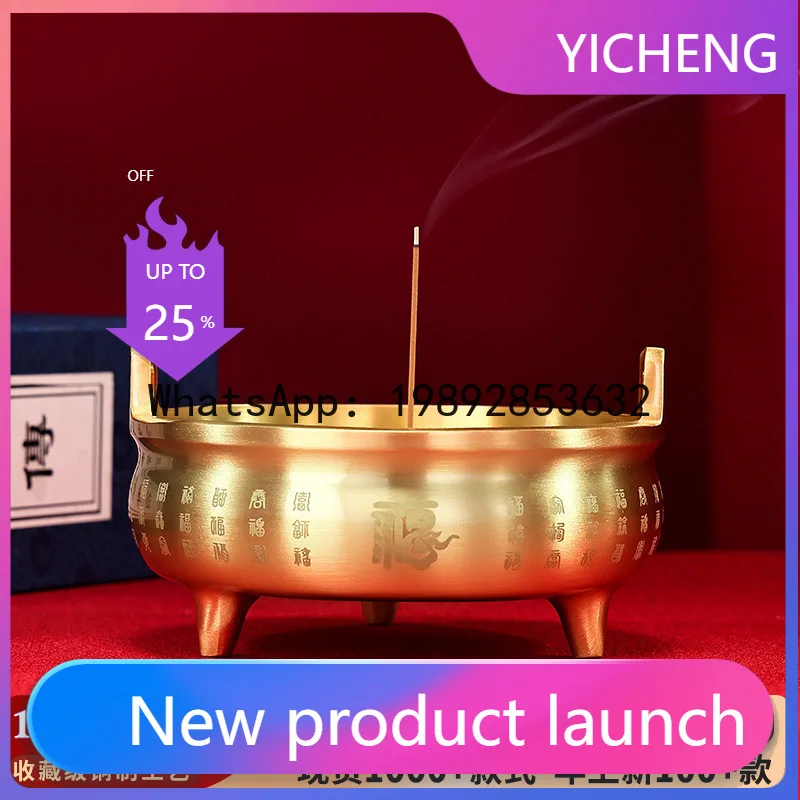 DSA Incense Burner Home Gift Ornament Buddha Front Burner Buddha Hall Incense Burner Tripod