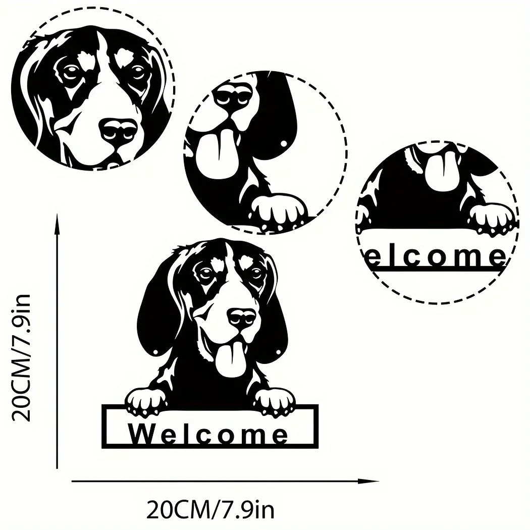 

HELLOYOUNG Dog Welcome Metal Wall Art Gordon Setter Dog Sign Home Decoration for Home Room Living Room Office Decor