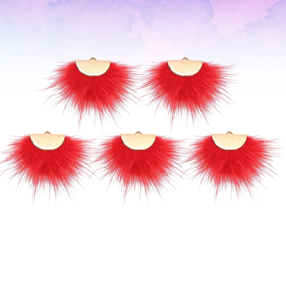 5 قطعة مروحة الشعر على شكل القرط قلادة DIY زخرفة الزينة للإناث قلادة سوار صنع المجوهرات #5