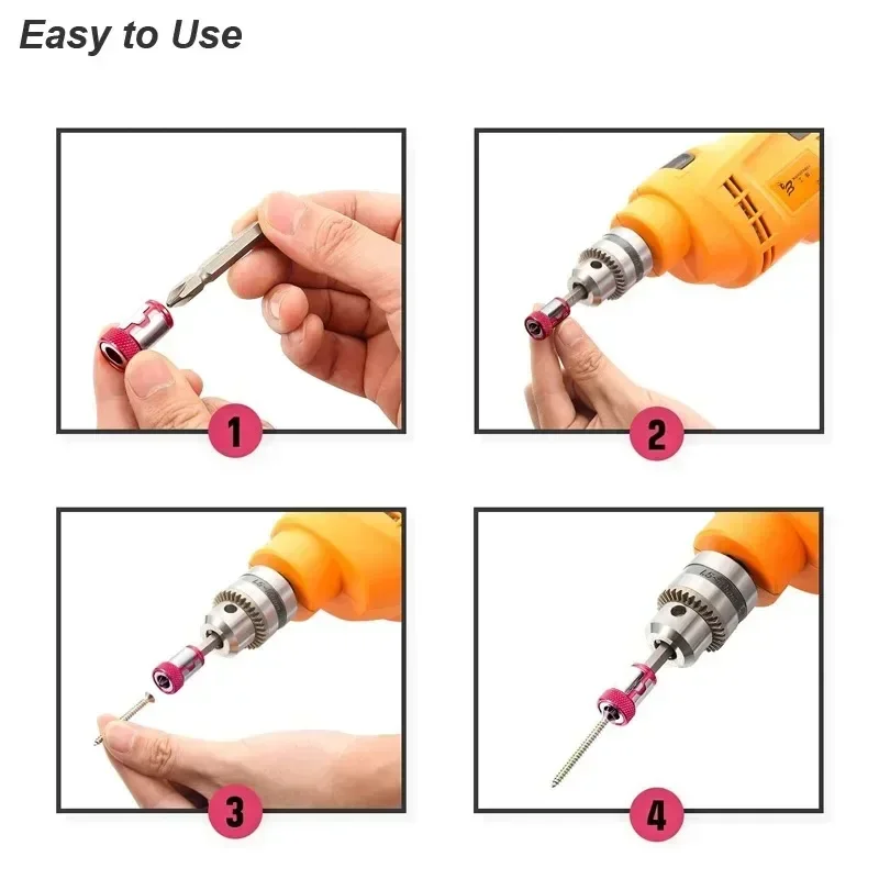 Magnetic Screwdriver Bit Holder Set - Strong Removable Magnetizer Adapter for Multiple Batch Headers Lock Anti-slip