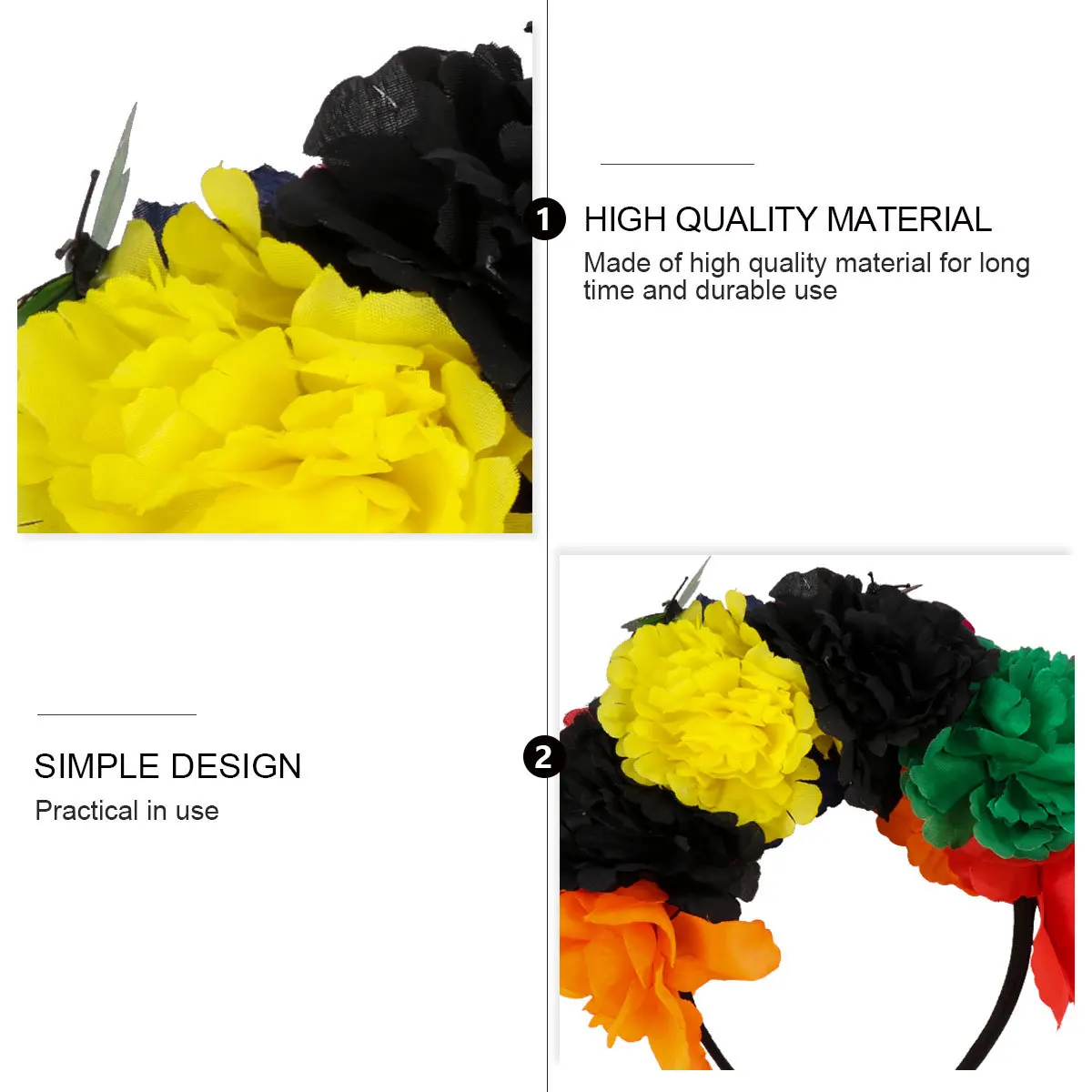 

Fancy Halloween Headband Women Rose Flower Crown Easy Match Clothes Party Holiday Costume Rose Flower Crown Headband