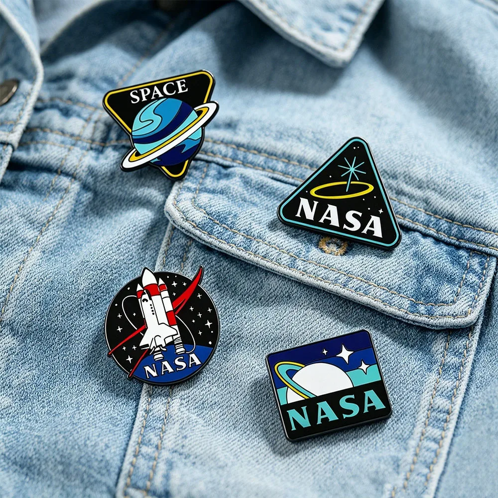 Space Ship Rocket Brooch Badge for Bag Lapel Pin Jewelry Gift for Kids 10styles To the Space Enamel Pin Custom Astronaut