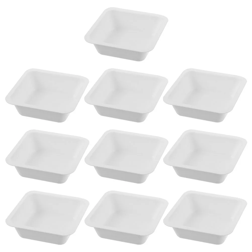 

10pcs Weighing Boats Plastic Square Large Measuring Tray Smooth Surface Chemical Resistant Static Proof Accurate Pour