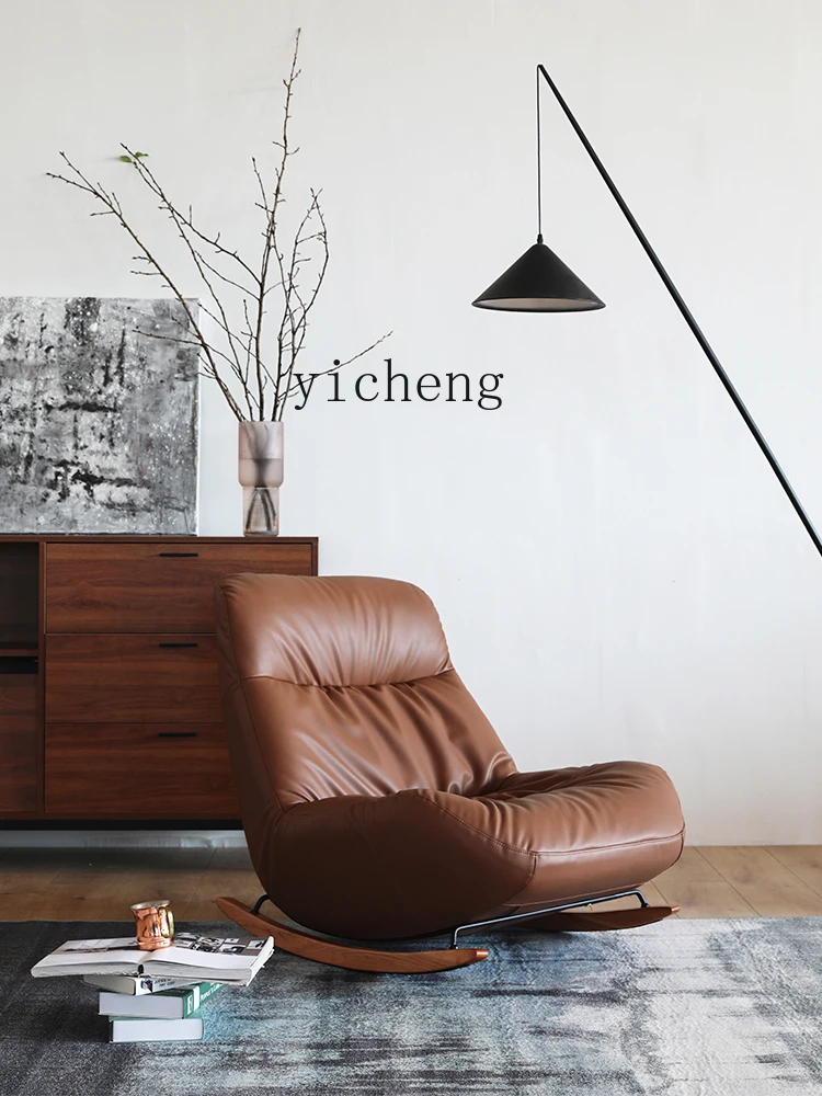 YY Couch Genuine Leather Single  Minimalist Light Luxury Nordic Living Room Simple