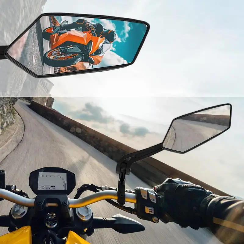 

Handle Bar Mirrors For Motorcycle 360 Degree RotatiingMotorcycle Rearview Side Mirrors 2pcs Scooter Handle Mirrors With 5 Screws