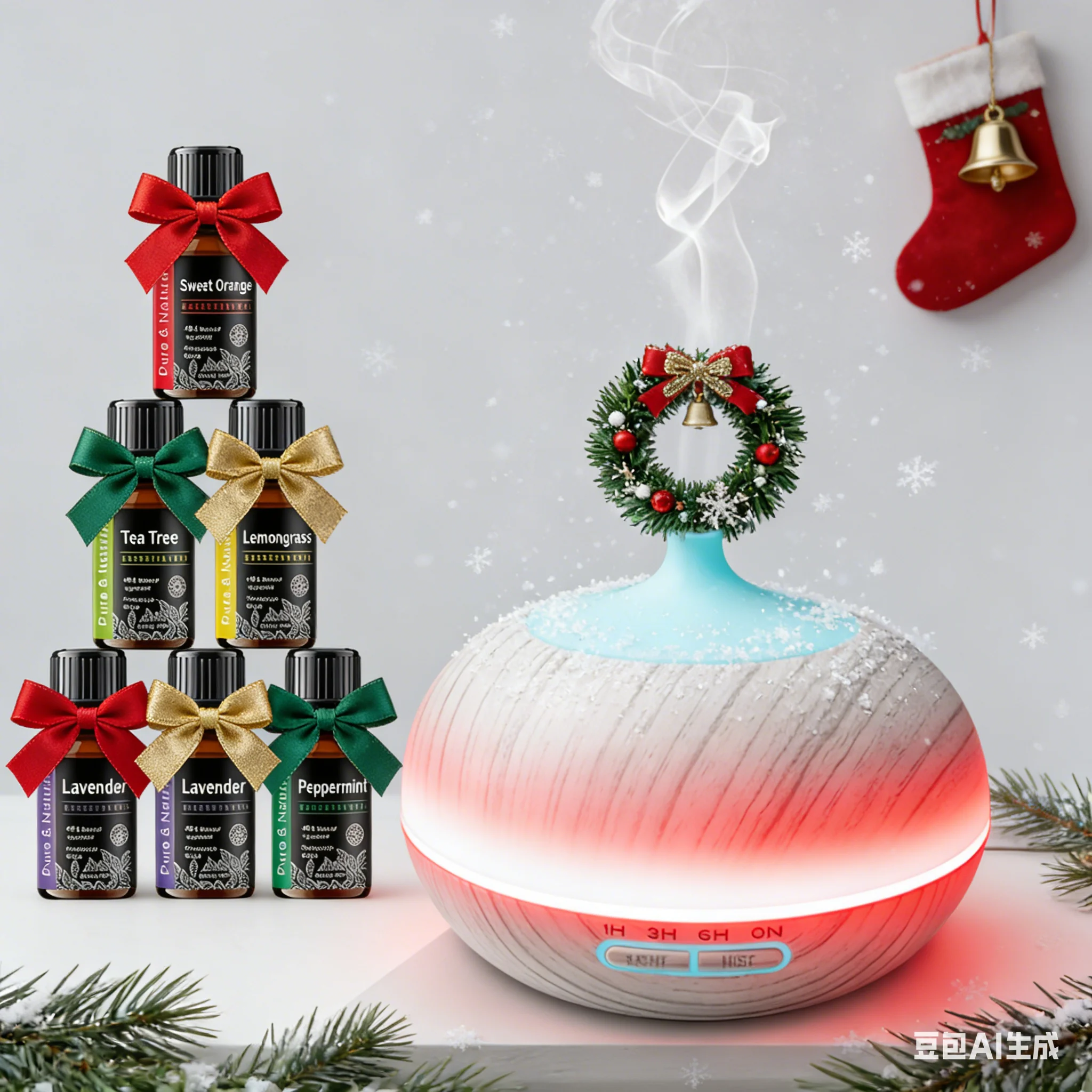 

Smart Ultrasonic Aroma Diffuser 550ml Wood Design Remote Control Air Humidifier w/ 7 LED Colors & Bonus 6 Essential Oils
