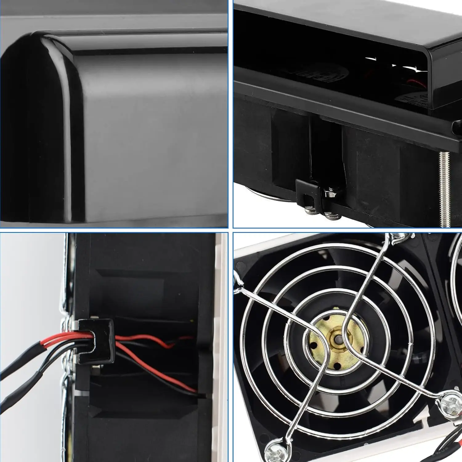 1Pc White Black RV Exterior Side Vent Exhaust Fan For Camper Trailer Boat Marine Yacht, Black