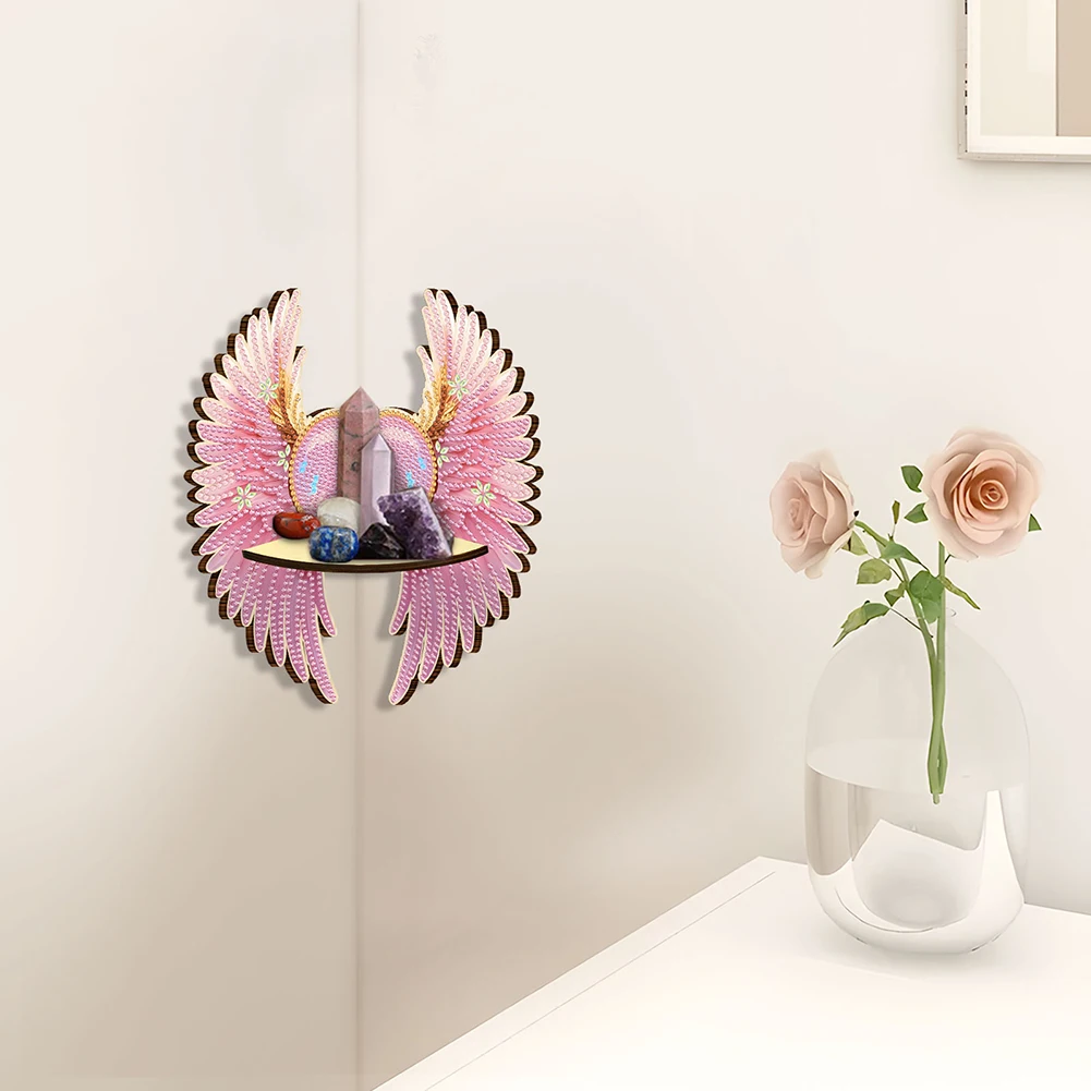 أجنحة الملاك 5D DIY الماس اللوحة الفنية رف الزاوية لديكور غرفة نوم المطبخ