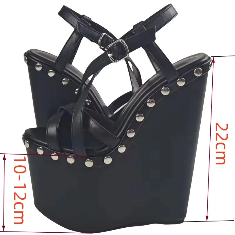 SHOFOO Sexy women's high-heeled sandals. Customized shoes. 22 cm heel height. About 11 cm platform height. 29.5 cm foot length.
