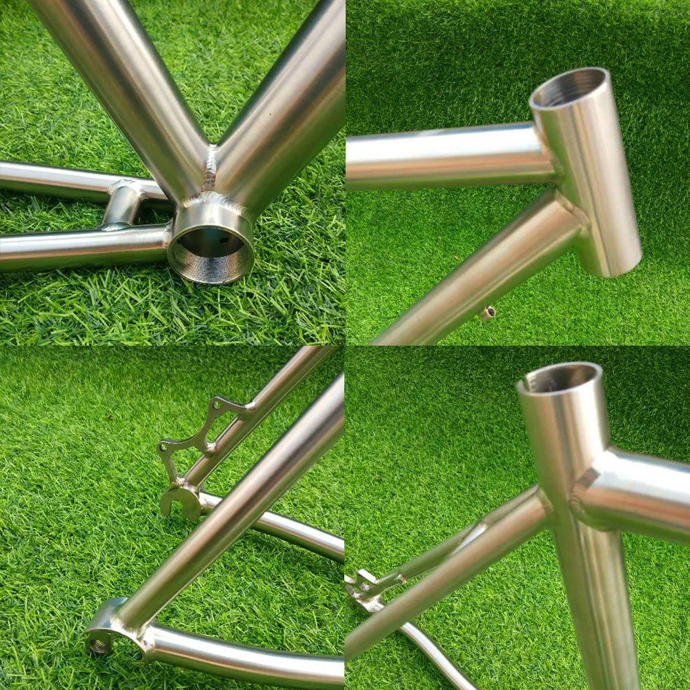 Titanium Alloy Road Bicycle Frame, Disc Brake, External Cable Routing, 48cm Stock Supply, Bike Accessories, 700C