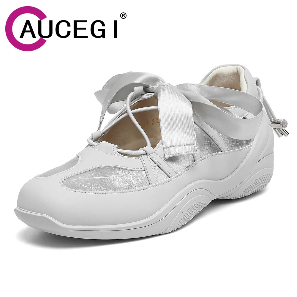 

Aucegi/стиль отдыха, женские лоскутные кроссовки из коровьей кожи на массивной подошве, универсальная вулканизированная обувь ручной работы на шнуровке с круглым носком