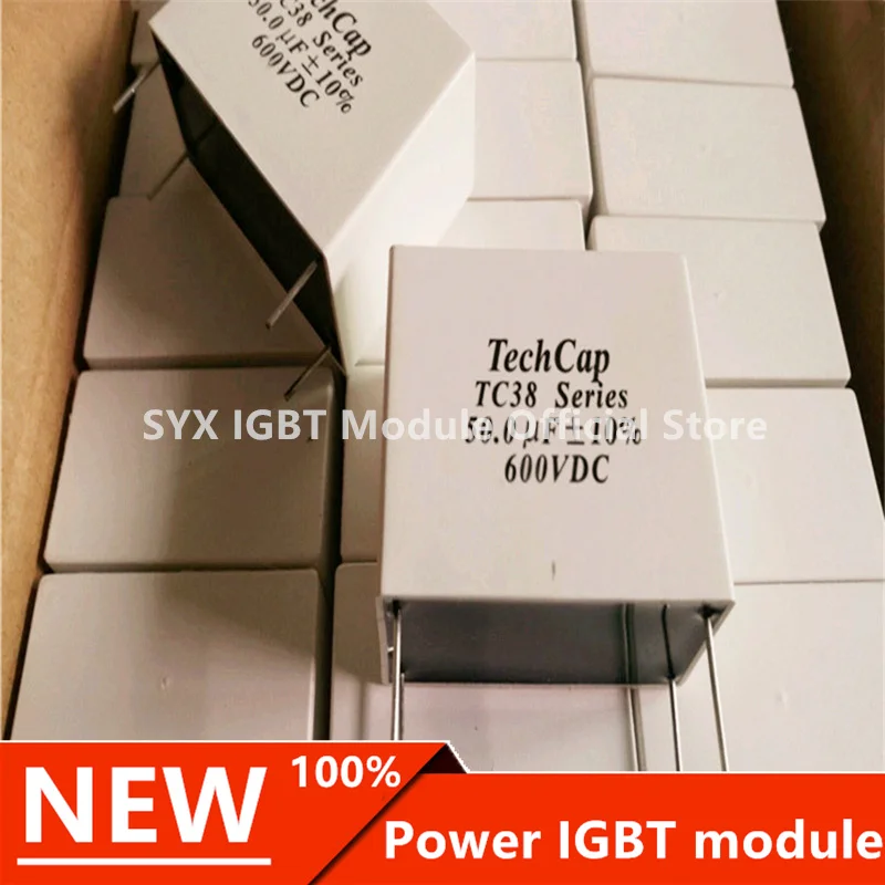 1PCS TC38  600VDC50μF 600V High Voltage Filter Film Capacitor Non-polarized Capacitor Size 59X29X45