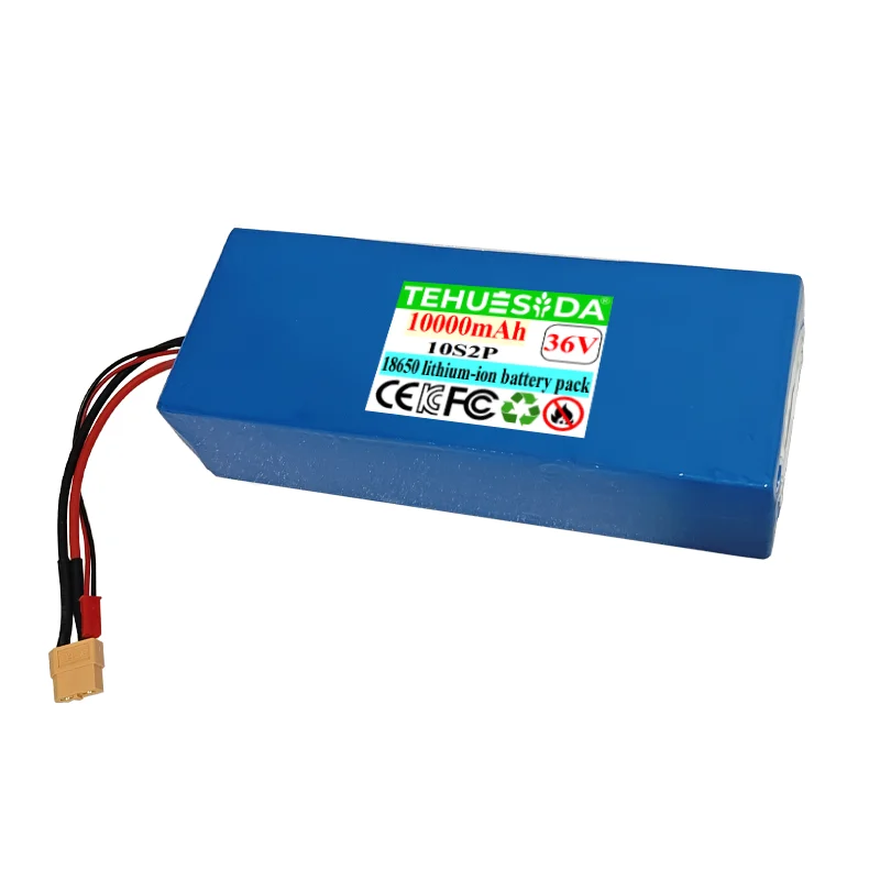 36V 10Ah 10S2P Li-ion Battery for 500W Electric Scooter 18650 Rechargeable Battery Pack, E-Scooter Replacement Battery