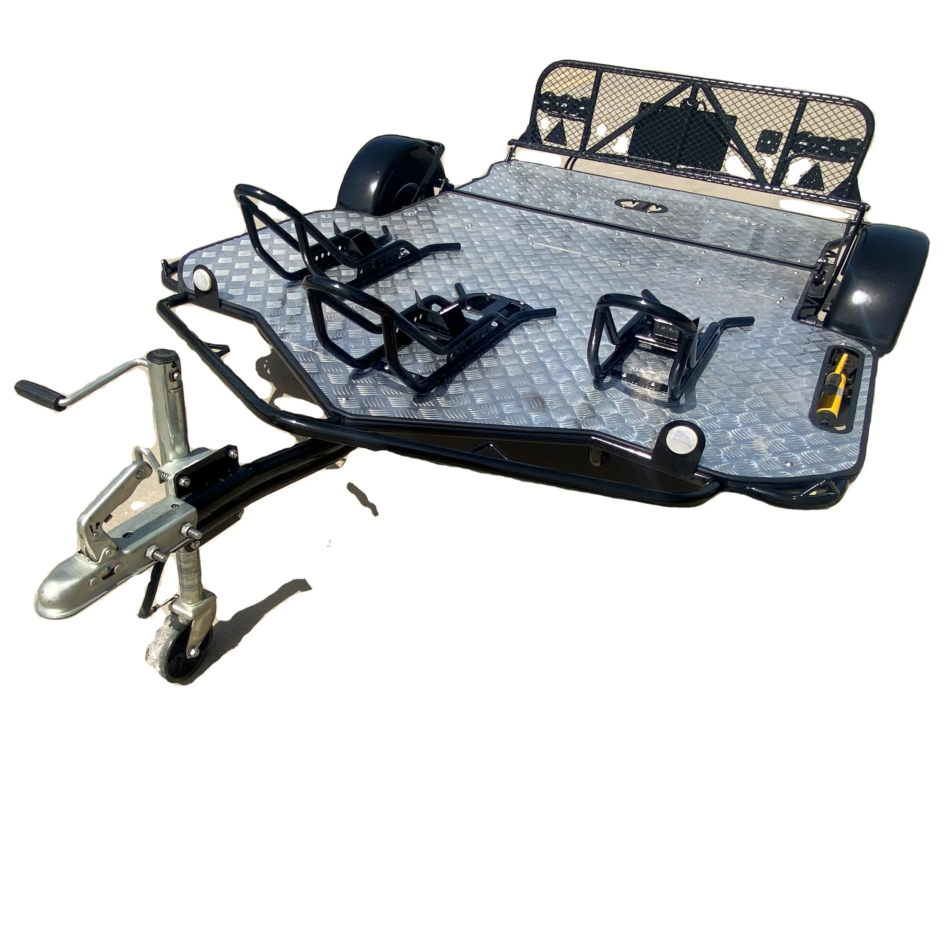Motorcycle trailers can carry three sets, professional hydraulic lifting folding motorcycle trailers continue to sell well