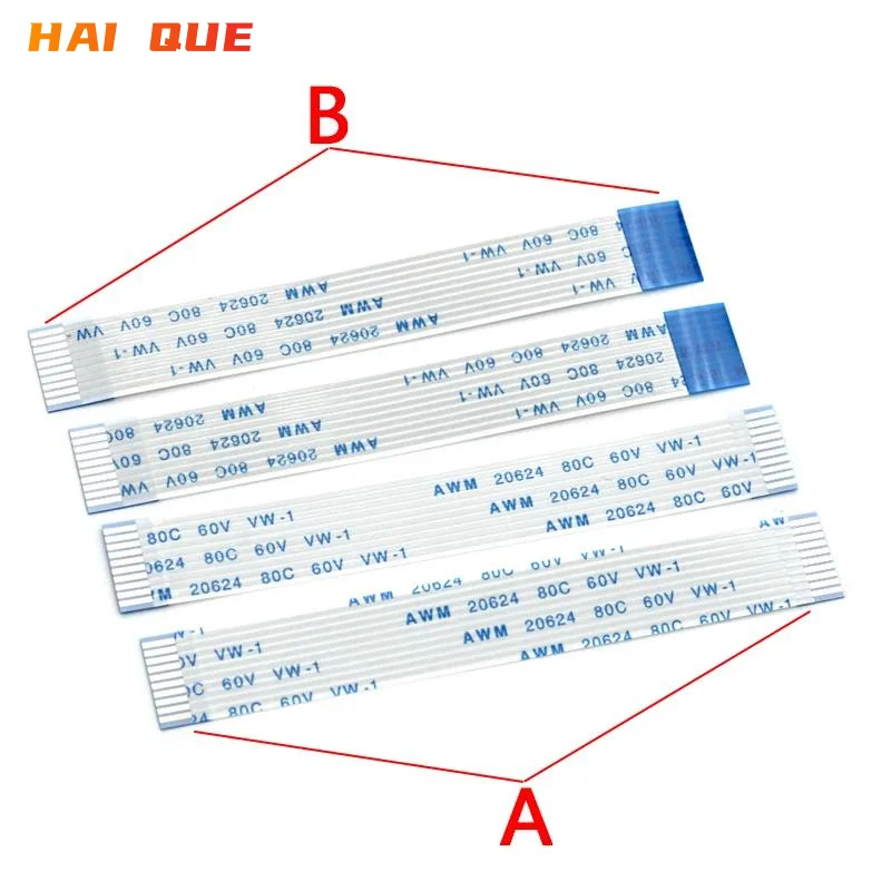 5PCS FPC FFC cavo piatto flessibile a nastro 4/5/6/8/9/10/12/13/16/17/18/19/20P passo0.5MM 1.0MM lunghezza del filo di tipo A 3M