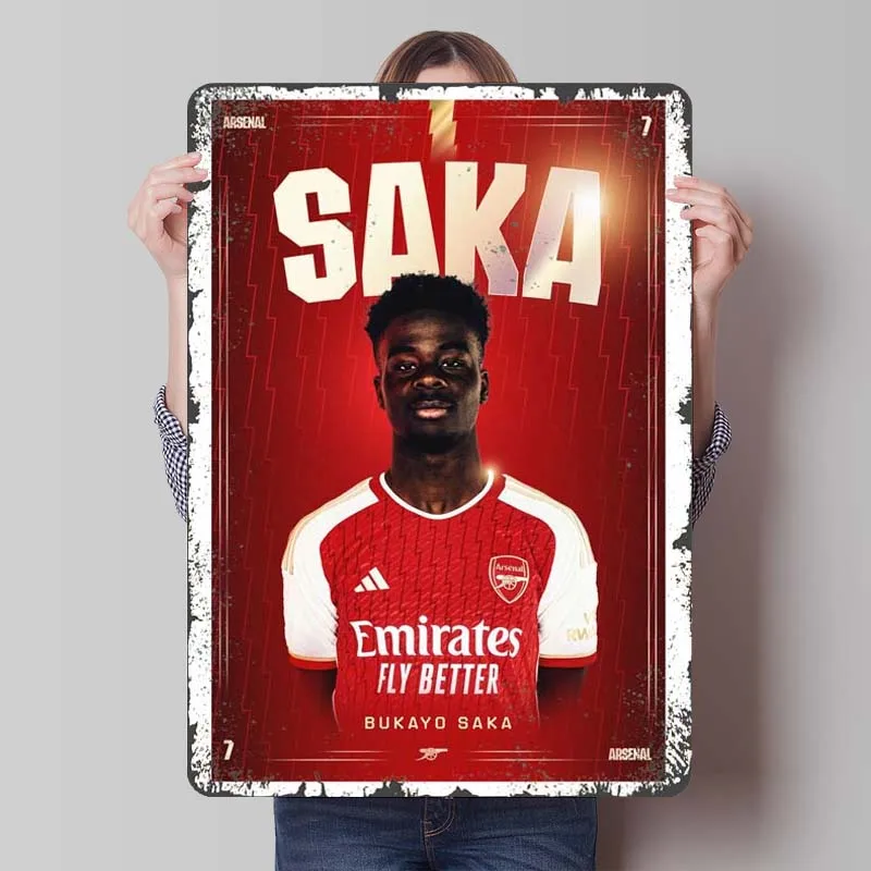 Saka Poster Custom Sport Metal Sign Vintage Home Decor Items Tinplate Signs for Wall Art Decoration Gamer Room Decoration Retro