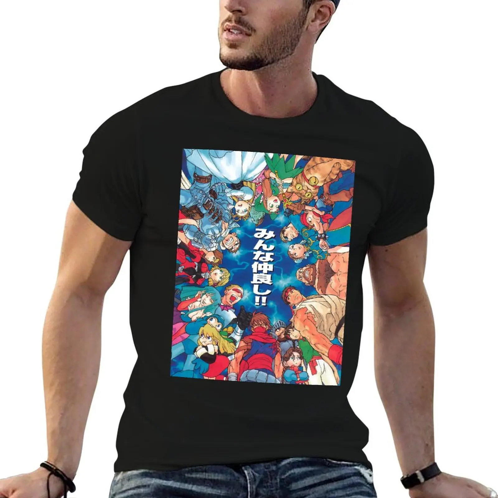 

Retro Capcom art Psx manga style T-Shirt t shirt custom print t shirts cotton 100% t shirt man plain T-Shirt
