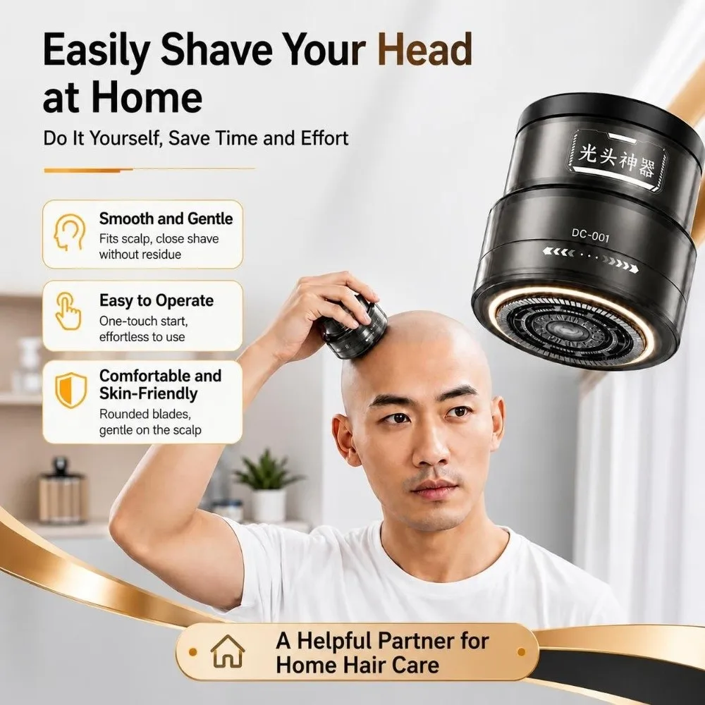 9800RPM 2-in-1 Electric Shaver 360° Floating Head Rechargeable Men Bald Head Shaver Multifunctional Long Battery Life