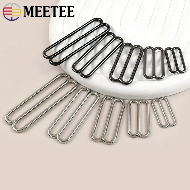 

10/20Pcs Meetee 20-50mm Metal Buckle Bra Strap Tri-Glide Slider Adjuster Clasp Belt Bikini O Ring Garment DIY Sewing Accessories