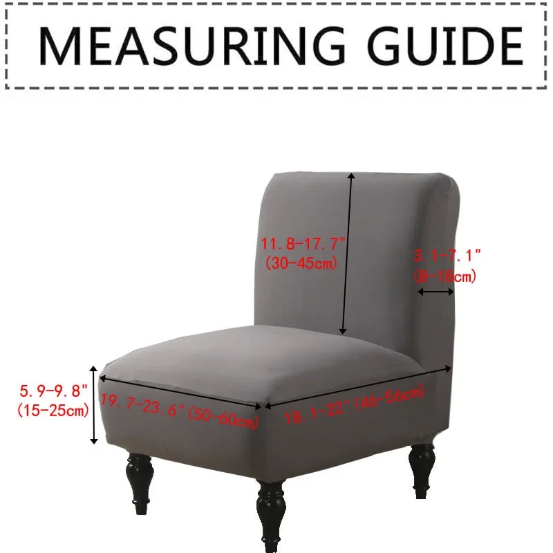 1PC Spandex Accent Chair Cover Stretch Thin Cloth Seat Slipcover Solid Color Armless Sofa Case for Living Room Banquet Hotel