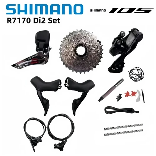 Shimano Di2 105 R7170 pieza electrónica juego de frenos de disco hidráulico desviador delantero R7150 2x12s RD-R7150 CS-R7100 DN300 Di2 Set