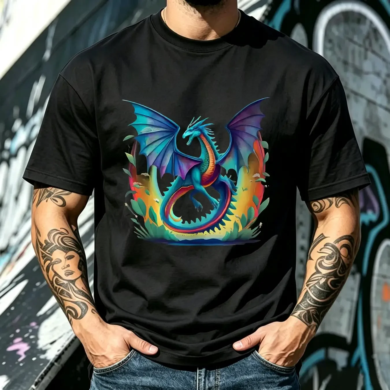washed T Shirt Imagine Being A Dragon Breathing Fire Magical Wings Boys Men long or short sleeves vintage Washed