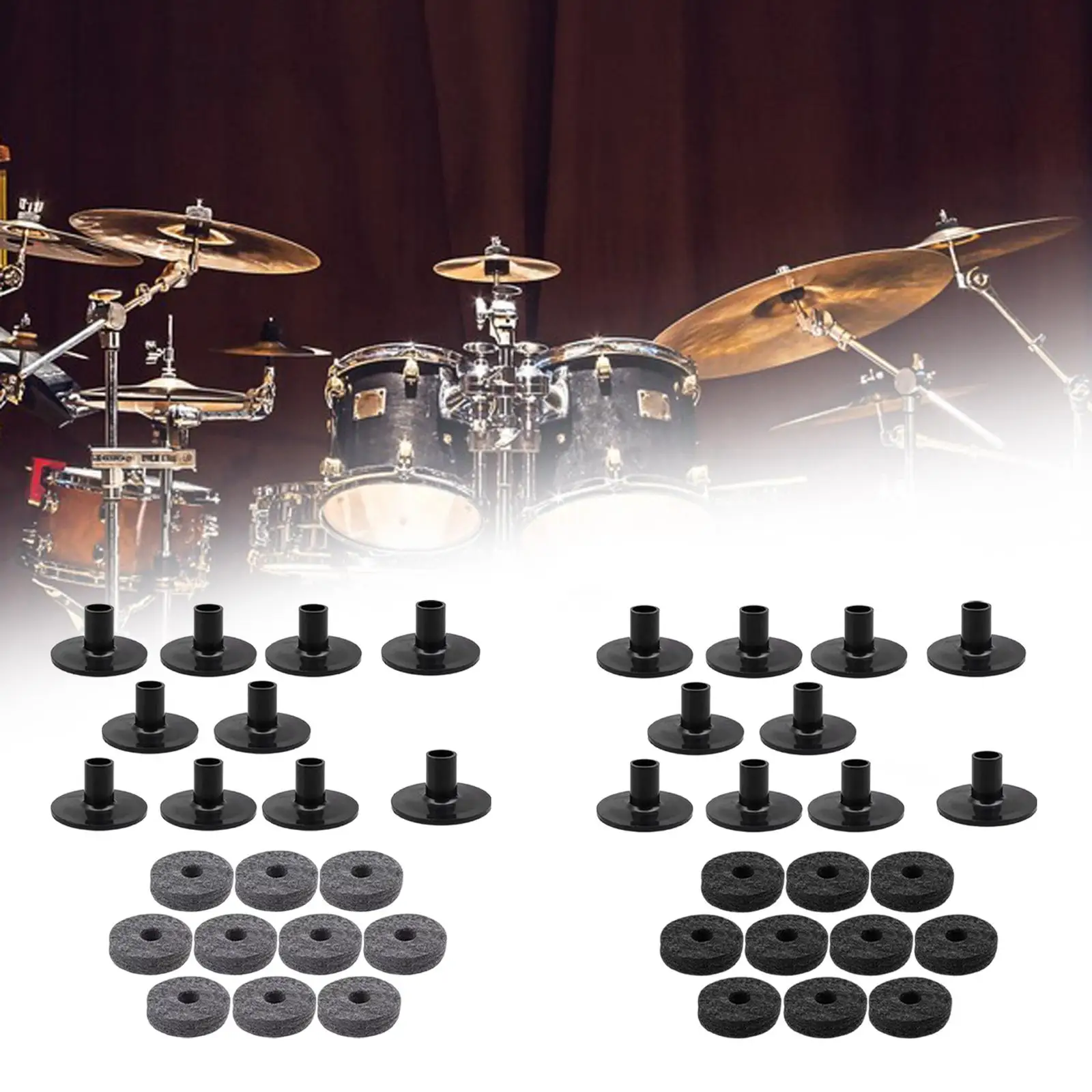 Cymbal Accessories Sleeves and Felt Pads Comprehensive Replace Kit Durable Materials for Daily Drum Set Upkeep