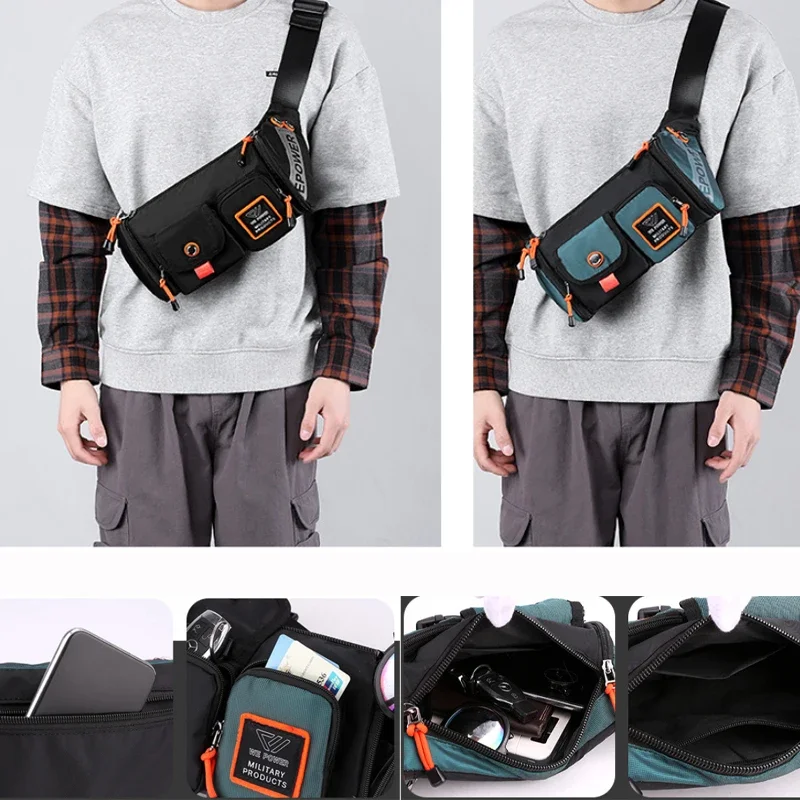 Wielofunkcyjna torba podróżna Climb Waterproof Fanny Pack Bum Hip Sling Chest Belt Bag Men Waist Nylon Male Cross Body Messenger Bags