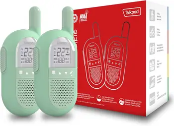 TalkPod walkie talkies สำหรับเด็กระยะไกล16ไมล์แบบพกพาของเล่นสนุกของขวัญวันเกิด Macaron สีเขียว (ไม่มีแบตเตอรี่)