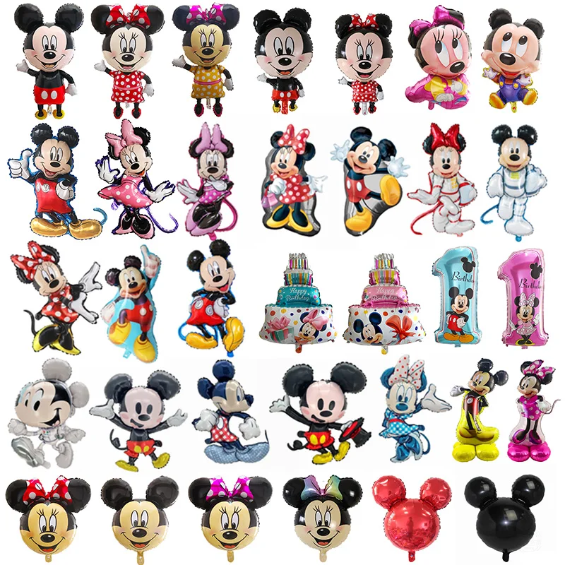 

50pcs Cartoon Disney Mickey Minnie Foil Balloon Birthday Party Decoration Baby Shower Kids Toys Air Globos Supplies Wholesale