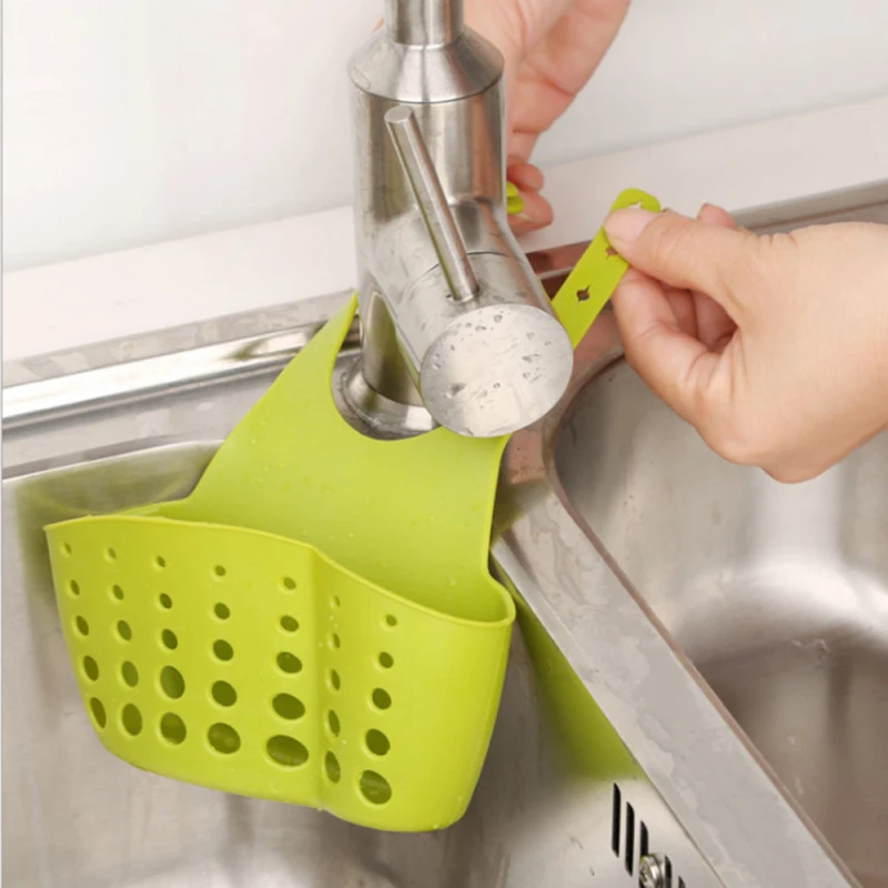 Kitchen Organizer Soap Sponge Drain Rack Sink Shelf Dish Drainer Portable Hanging Drain Basket Kitchen Gadget Kitchen Accessory