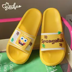 Confortevole Versatile bambino suola spessa all'aperto antiscivolo pantofole fresche spugna cartone animato bambino estate spiaggia SpongeBob sandali donna