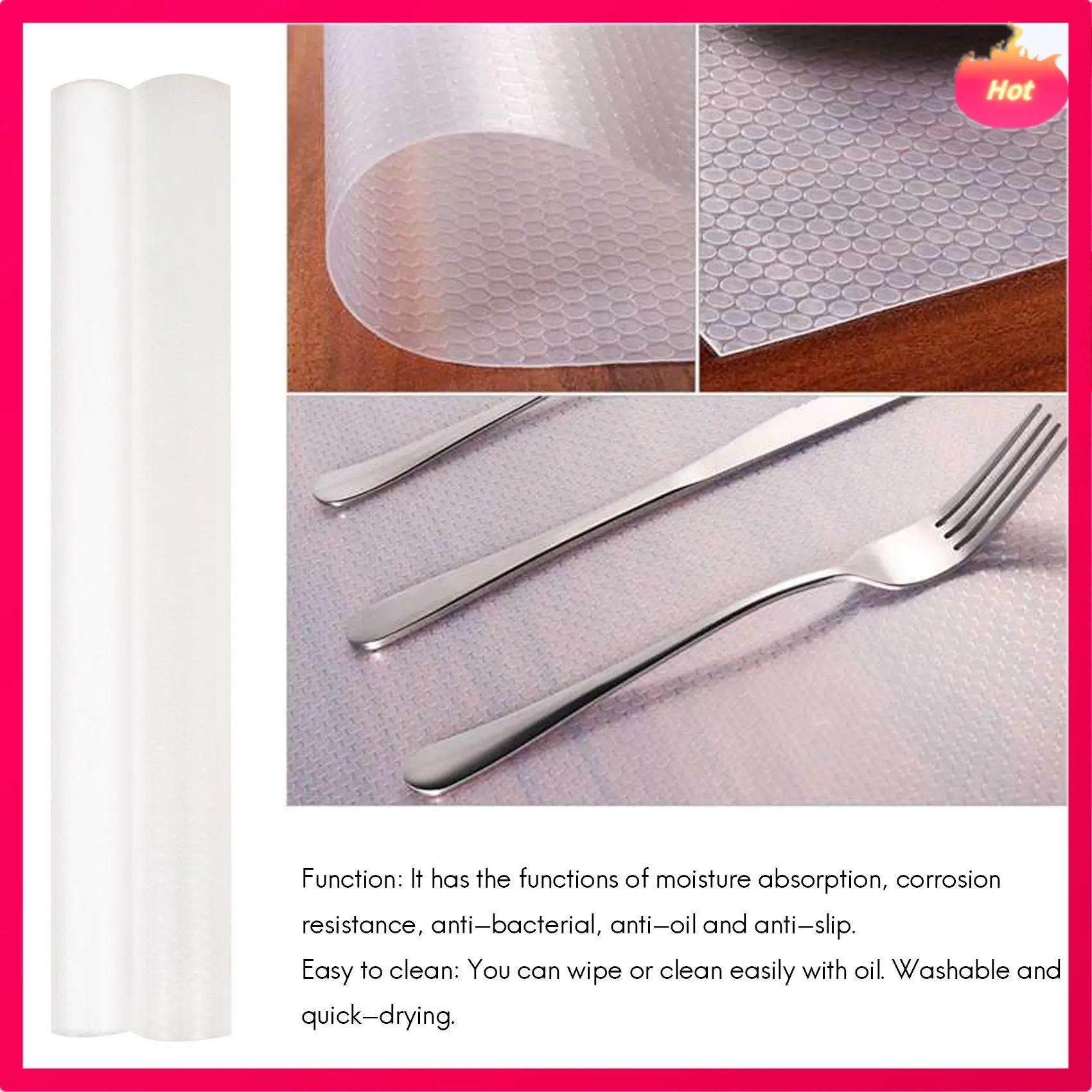 

Shelf Lined With Non-Slip(Transparent, 5 Rolls Of 45X150cm) EVA Cabinet Cupboard Drawer Drawer Pad Refrigerator Liner Roller For