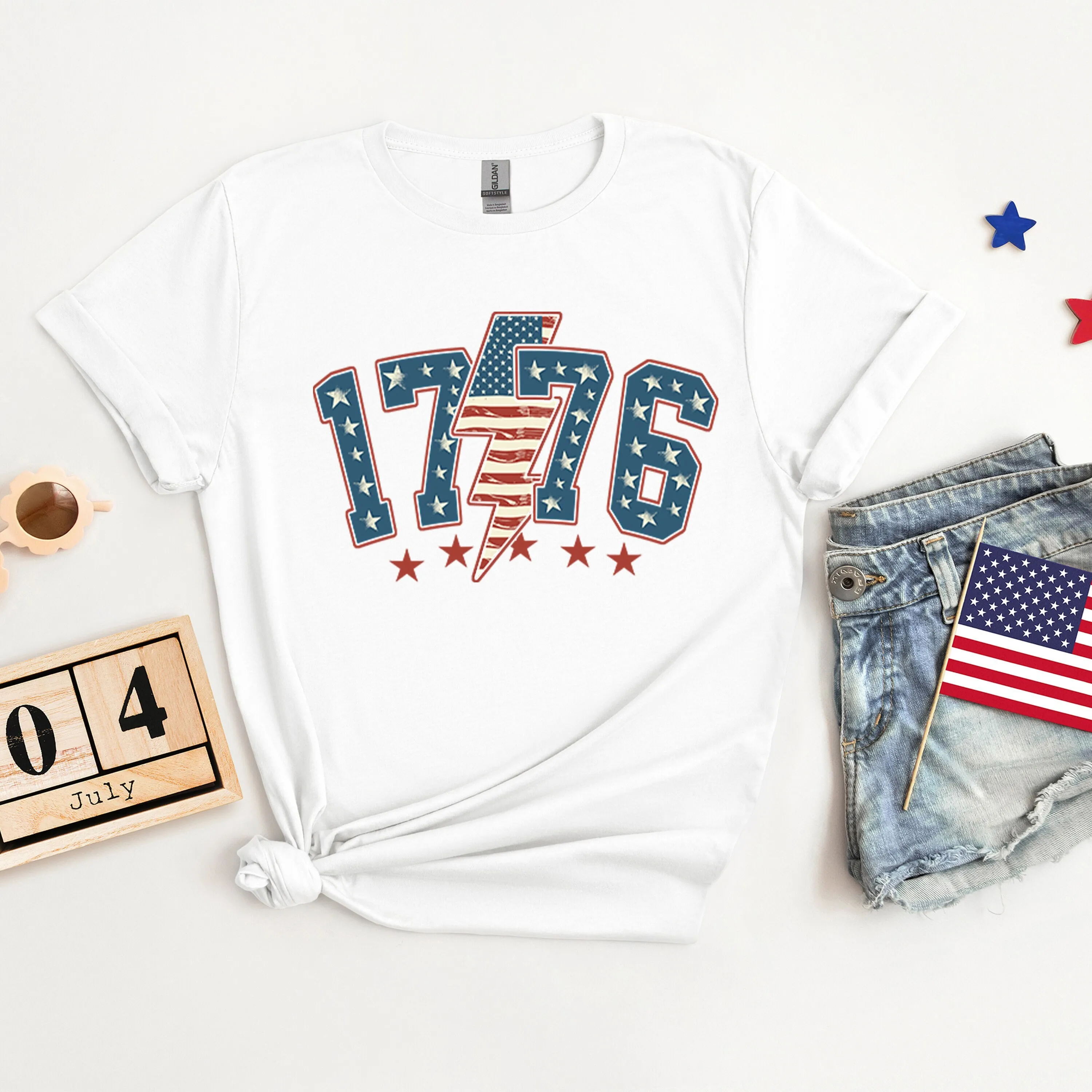 Camiseta del Día de la Independencia 1776 Merica 4 de julio Memorial Americana Land The Free Patriot