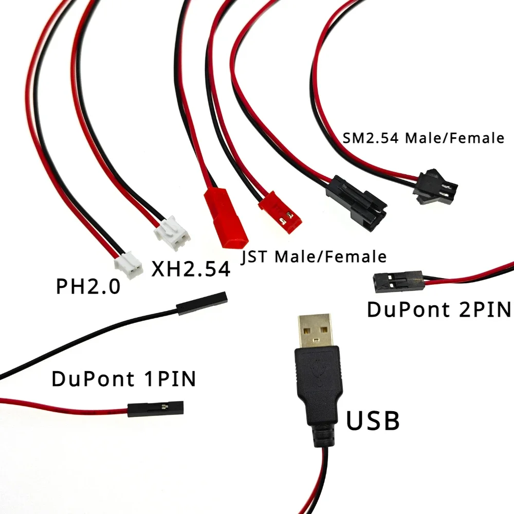 リチウム電池充電ケーブル,rc usb充電,3.7v,jst,sm,dupont,xh2.54,ph2.0,3rcドローンquadcopter用フタバプラグ