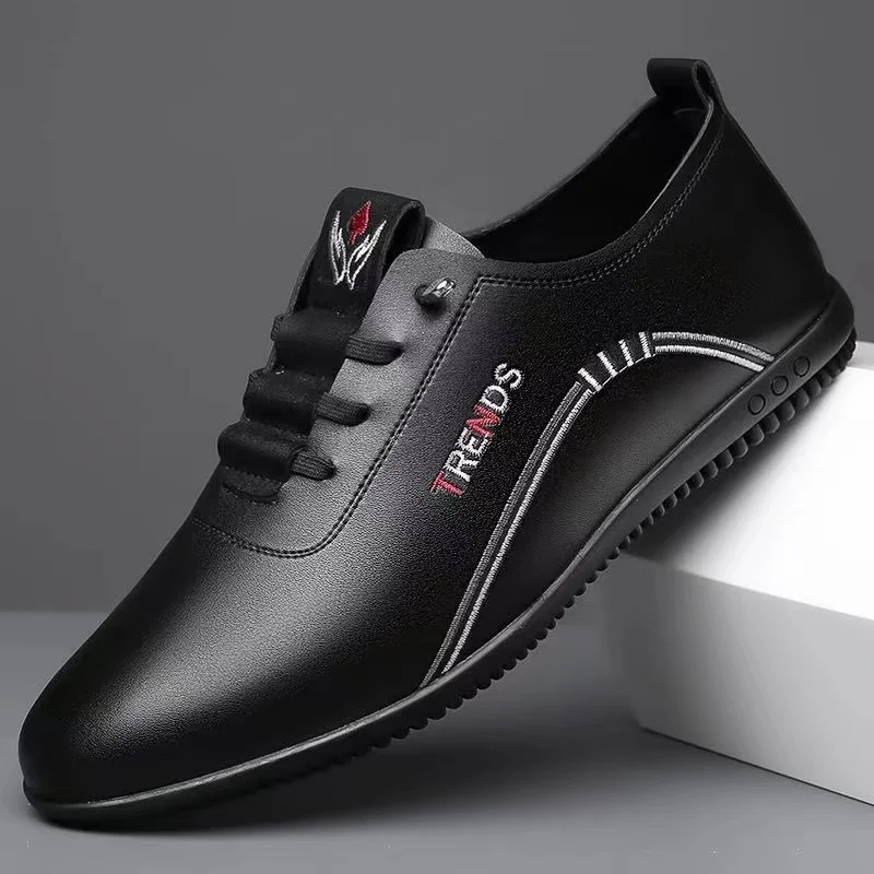 

British Style Gents Genuine Leather Handmade Dress Men's Shoes Round Toe Italian Casual Cow Leather Loafers Dress Shoes for Man