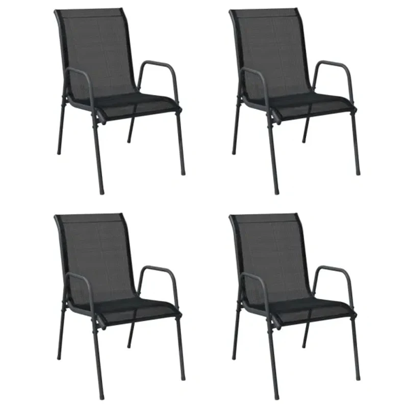 Patio Chair 4 PCS Set Teslin Mesh PVC Beach Chair Outdoor Leisure Patio Balcony Coffee Shop Back Armchair Open-air Waterproof