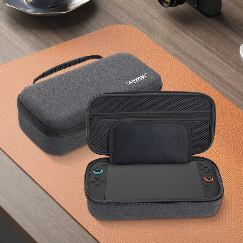 Carrying Case with 8-Bit Game Cartridge Storage Box Organizer Bag W/ Mesh Pocket for for Switch 2 Game Console & Accessories