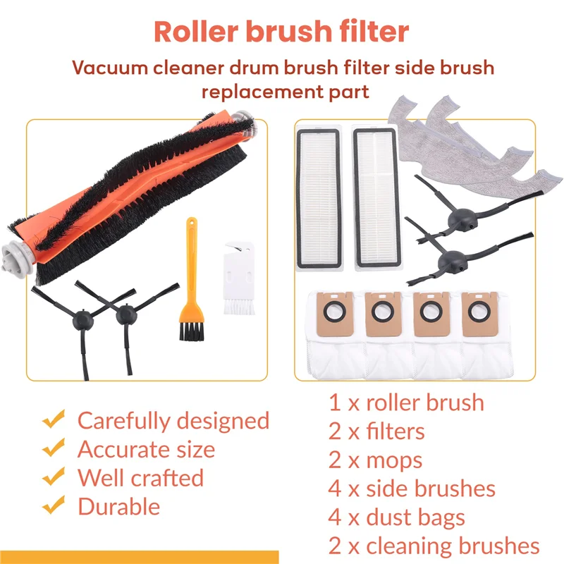 A39m para dream bot z10 pro l10 plus aspirador de pó escova principal filtro escova lateral mop pano saco pó acessórios substituição