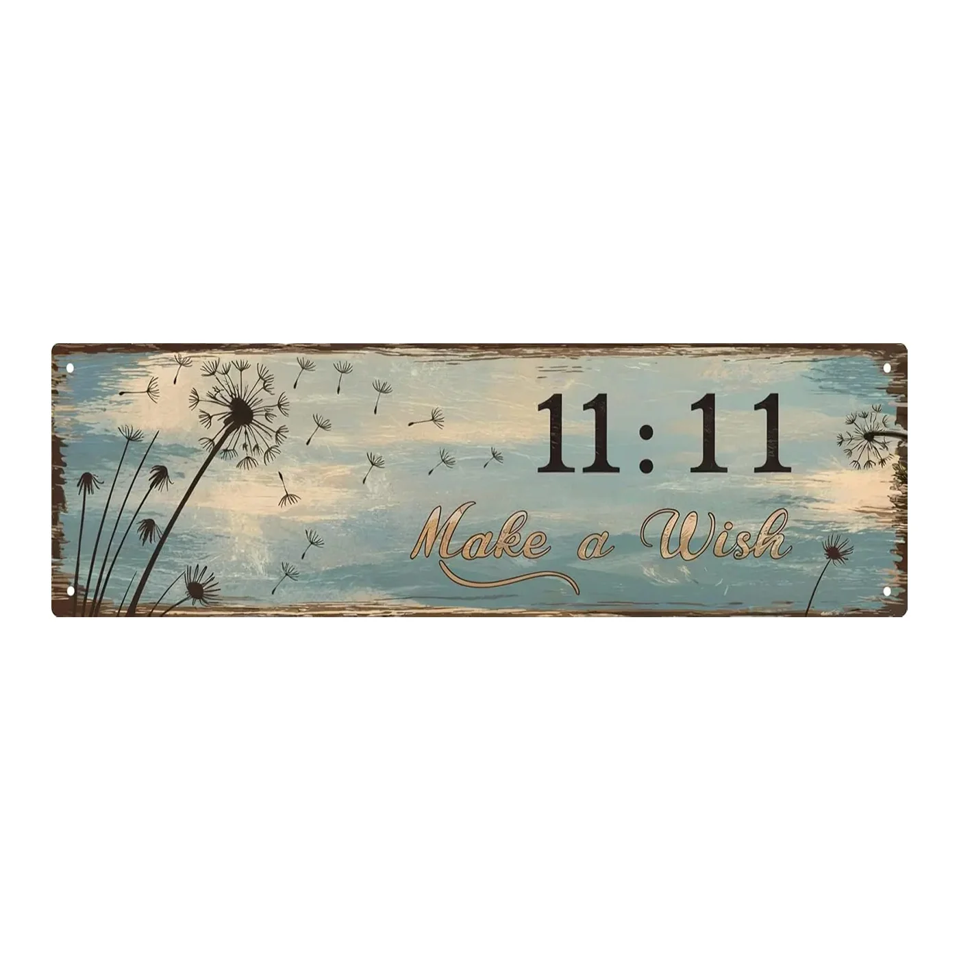 Custom Rustic Dandelion Metal Sign, Personalized Pastel Blue Wall Decor (Only Decoration)