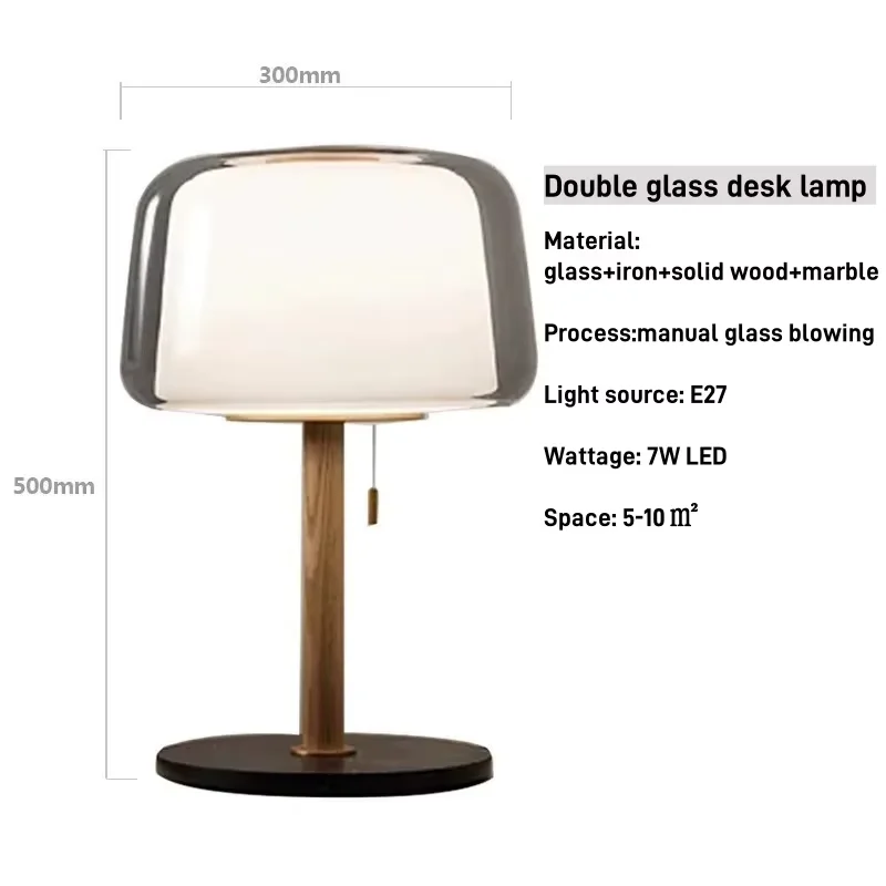 Nordic dubbele glazen tafellamp moderne bank zijhoek vloerlamp nachtkastje studeerkamer kantoor woonkamer creatieve LED staande lamp