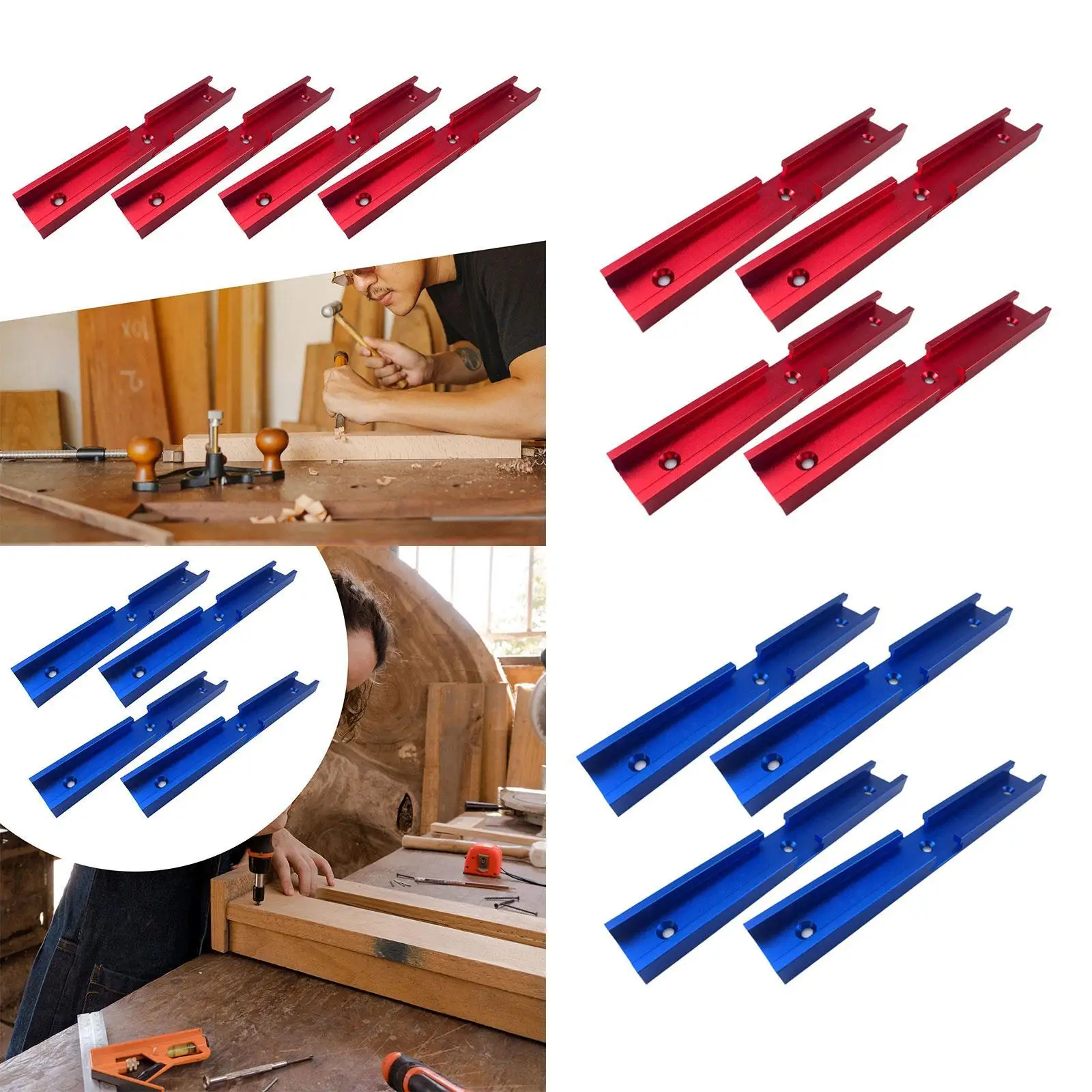 4x Woodworking T Tracks Sturdy Aluminum Alloy T Tracks for Drill Press Table Router Table Woodworking Jigs Workbench Fixtures