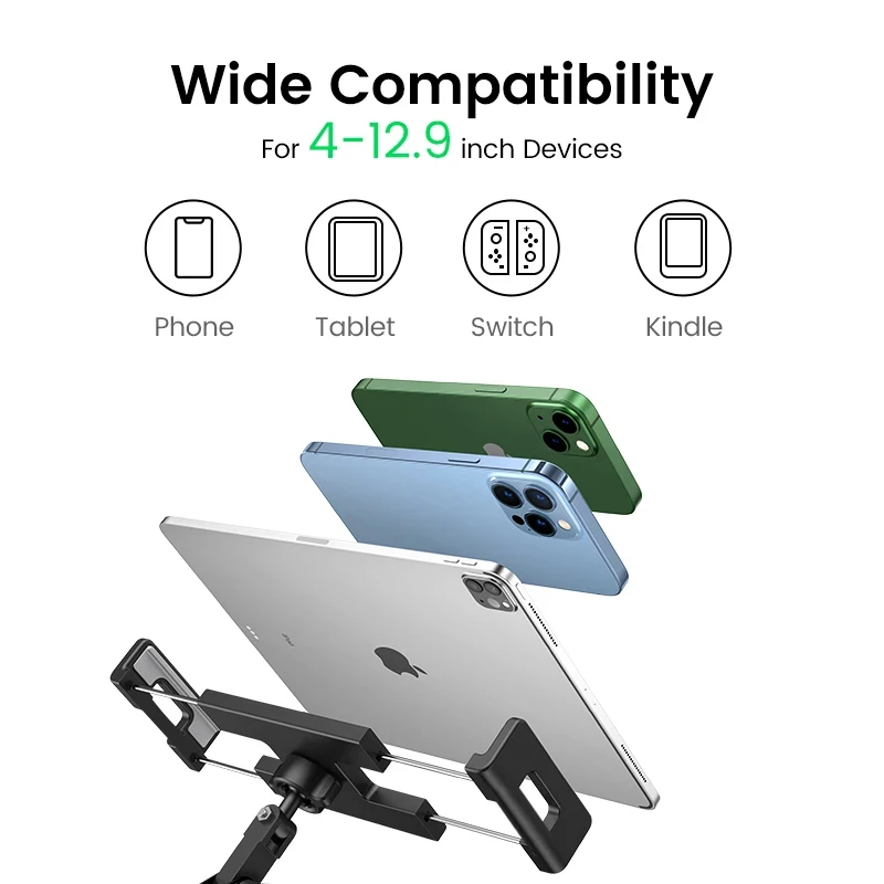 Tablet Holder for Bed with 90cm Metal Arm iPad Stand Tablet Bracket 360° Rotating Bed Phone Mount for 4.5~12.9 inch Phone Tablet