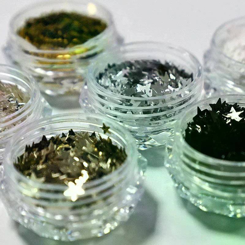 1PC Mini paillettes étoiles scintillantes de 1 mm pour ongles, accessoires mignons pour salon de manucure, décoration d'ongles DIY, design d'art d'ongles, décoration d'ongles scintillante