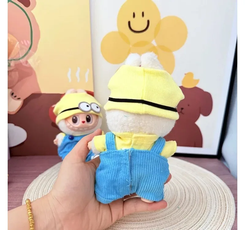 ラビュブ服ミニオンオーバーオールスーツかわいい接着剤15-17cm人形ニット帽子キャンバスシューズDIY服アクセサリーギフト
