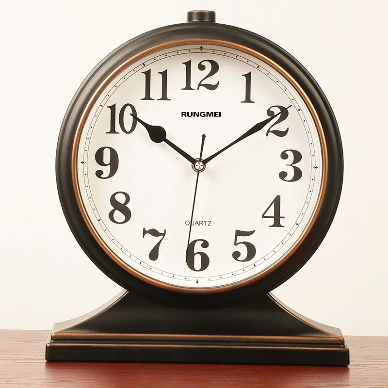 Large Desk Clock Silent Watch Retro Creative Living Room Antique Table Clock Desktop Bedroom Reloj De Mesa Home Decoration Gift