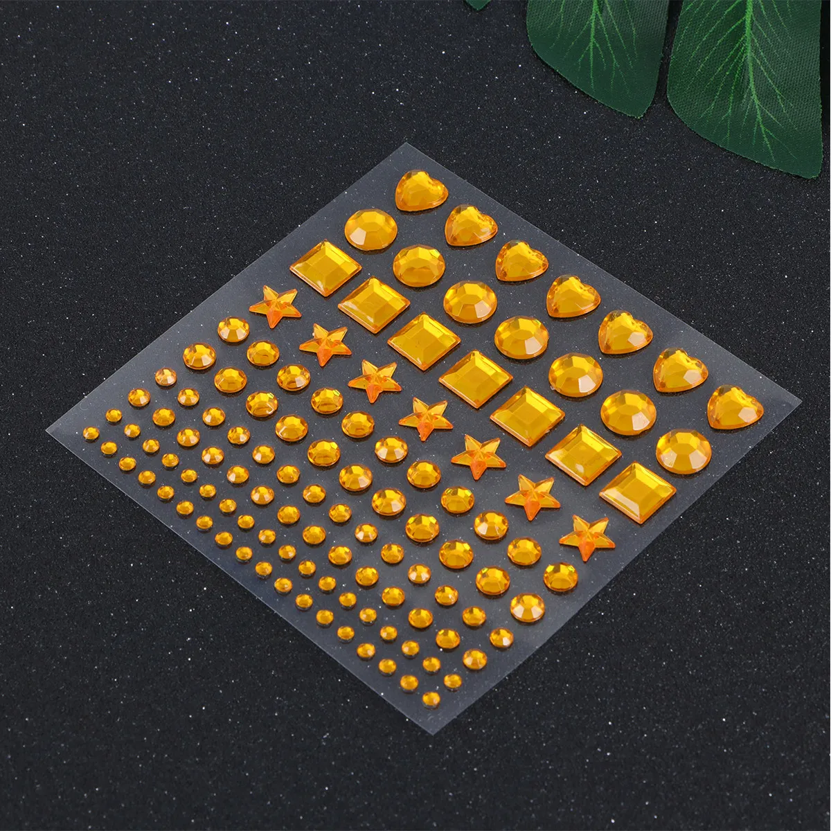 

5 Sheets Acrylic Crystal Stickers Self-Adhesive DIY Decor for Car Laptop Phone Craft Projects Bright Colorful Multi-Shape Kids