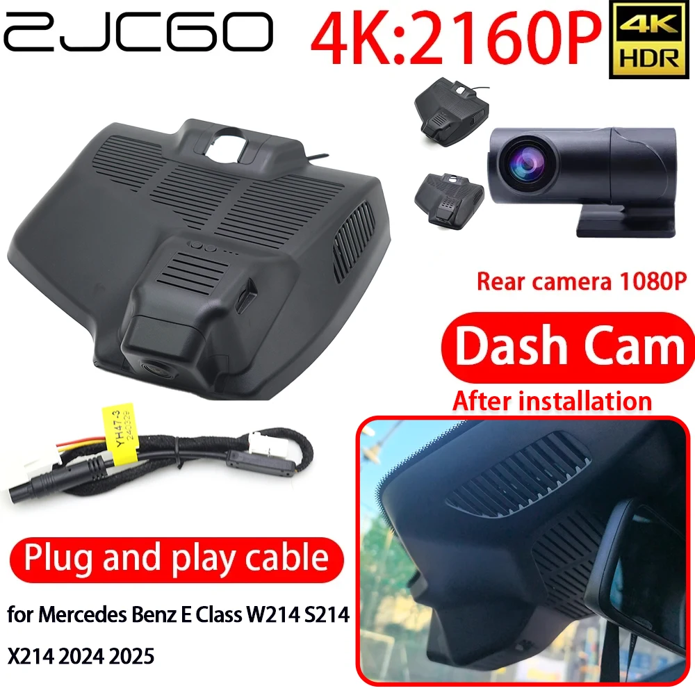 

ZJCGO 4K Car DVR Dash Cam Wifi Front Rear Camera 24h Monitor ﻿for Mercedes Benz E Class W214 S214 X214 2024 2025
